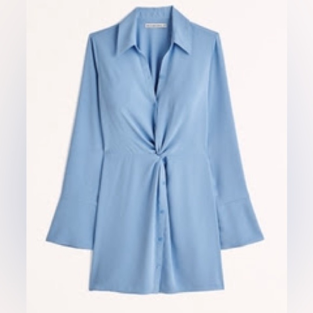 Abercrombie blue front twist dress size L perfect office wear